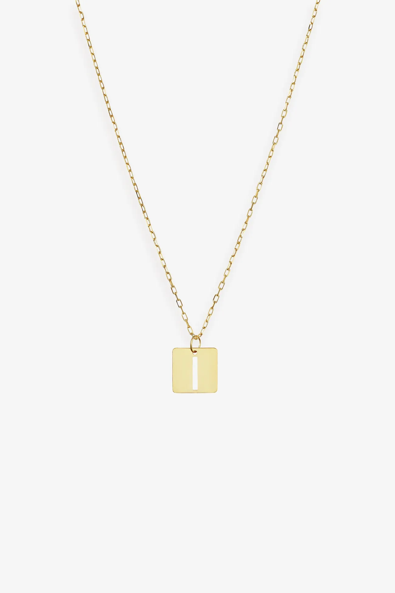 14k Gold Initial Tile Necklace