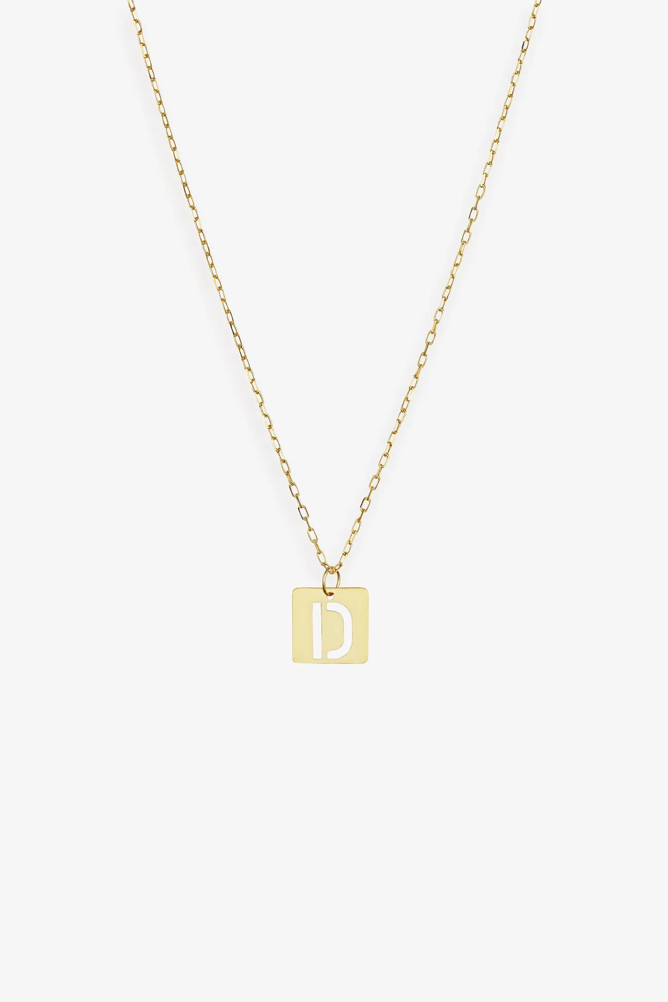 14k Gold Initial Tile Necklace