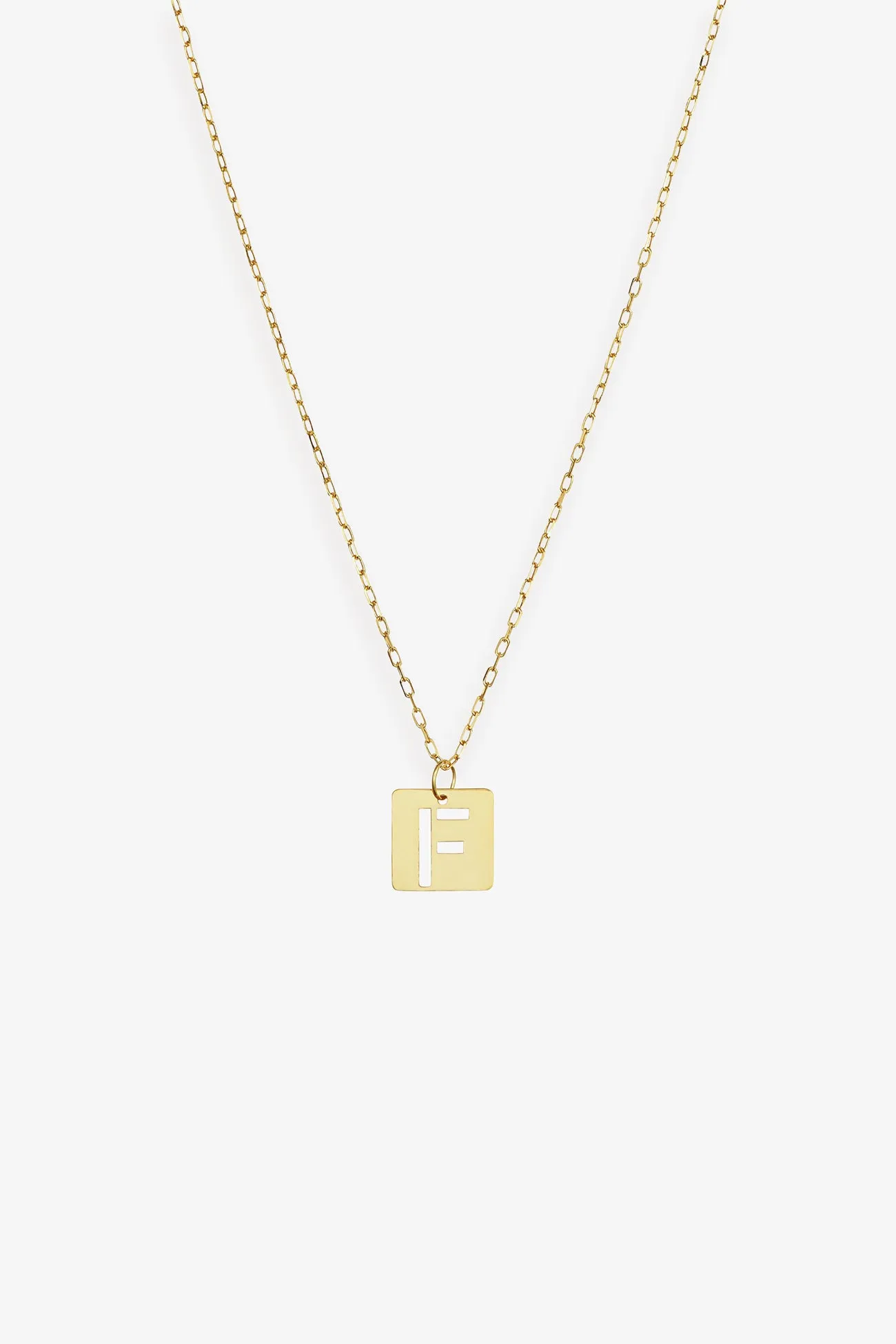 14k Gold Initial Tile Necklace