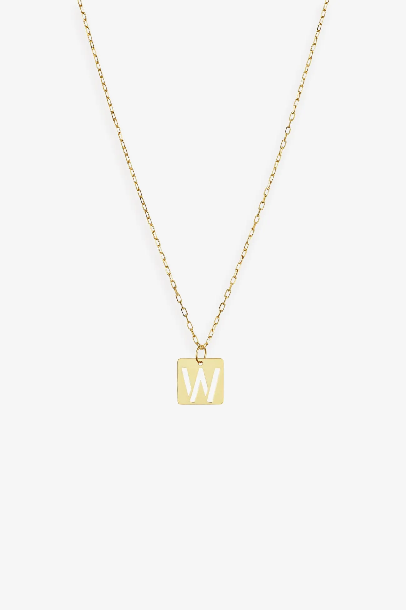 14k Gold Initial Tile Necklace