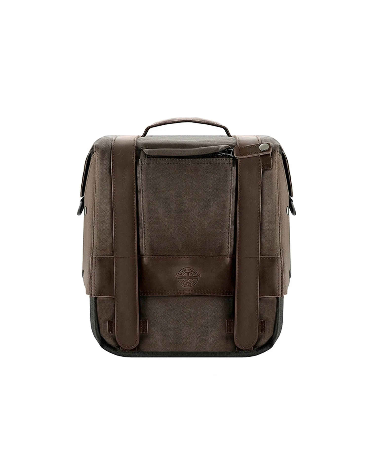 15L - Drifter Small Brown Waxed Canvas Solo Saddlebag For Harley Sportster 1200 Custom XL1200C/XLH1200C