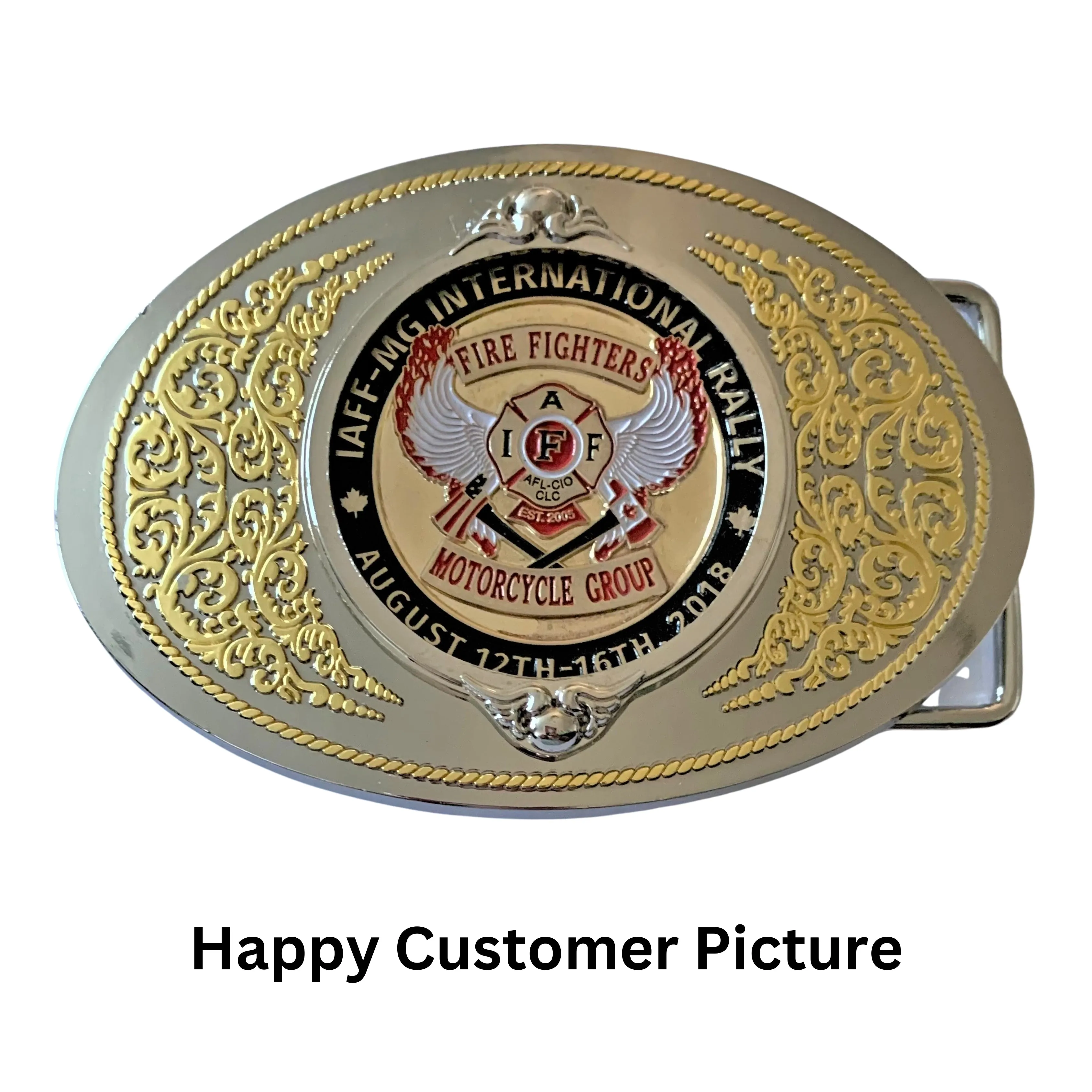 1.75 INCH Coin Holder <br> Gold and Nickel <br> Belt Buckle