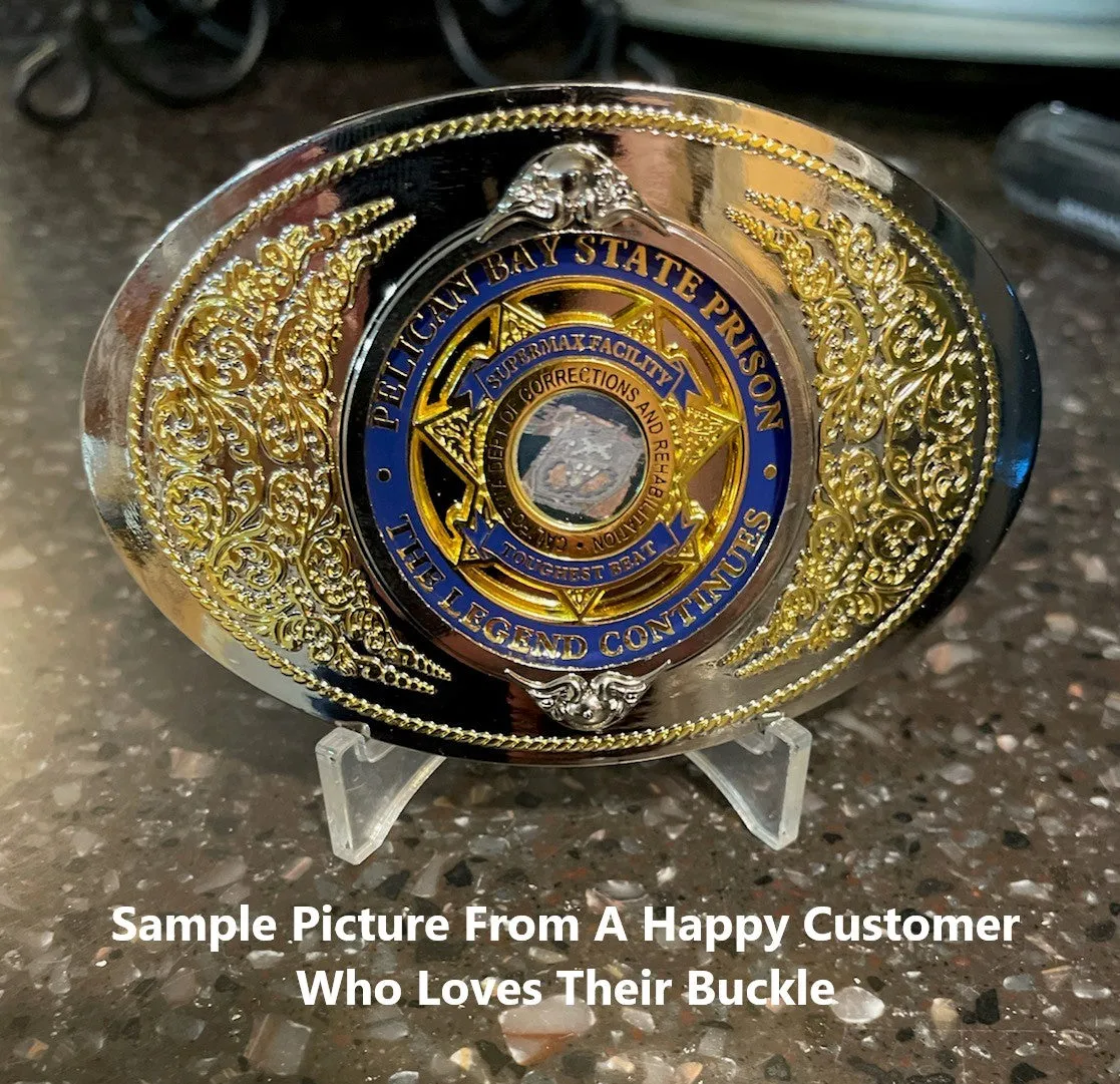 1.75 INCH Coin Holder <br> Gold and Nickel <br> Belt Buckle