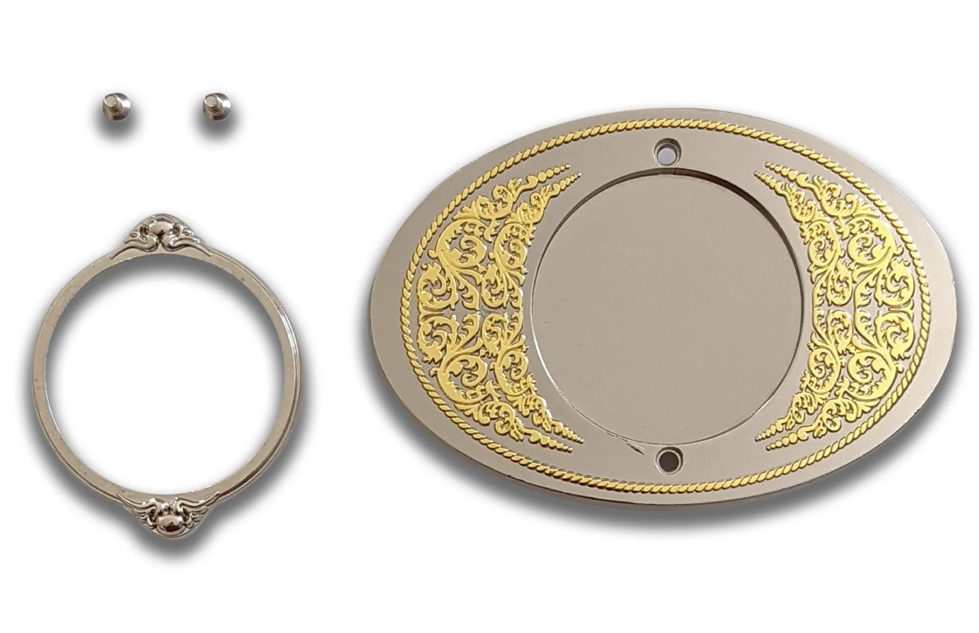 1.75 INCH Coin Holder <br> Gold and Nickel <br> Belt Buckle