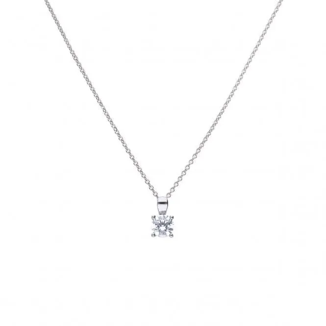 4 Claw Cubic Zirconia Solitaire 0.75ct Pendant P4918