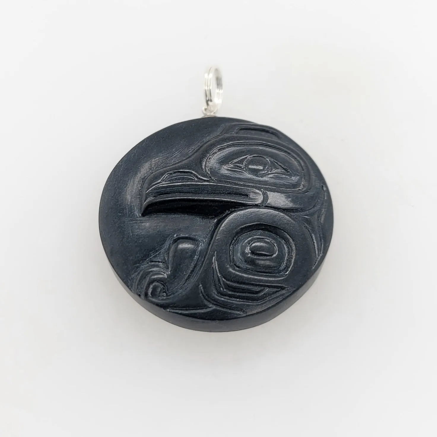 Argillite Round Eagle Pendant