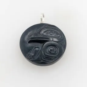 Argillite Round Eagle Pendant