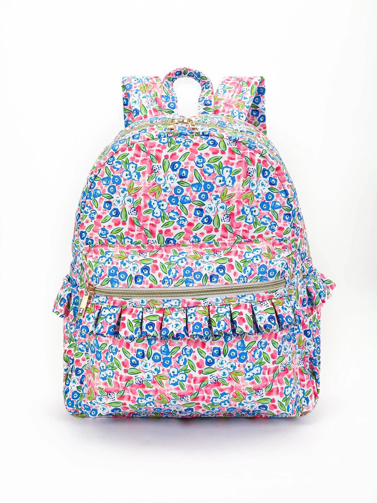 Blue Flower Girls Ruffle Backpack