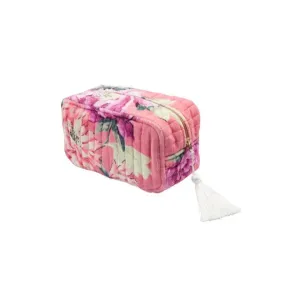 Cosmetic Bag Velvet - Pink Posy