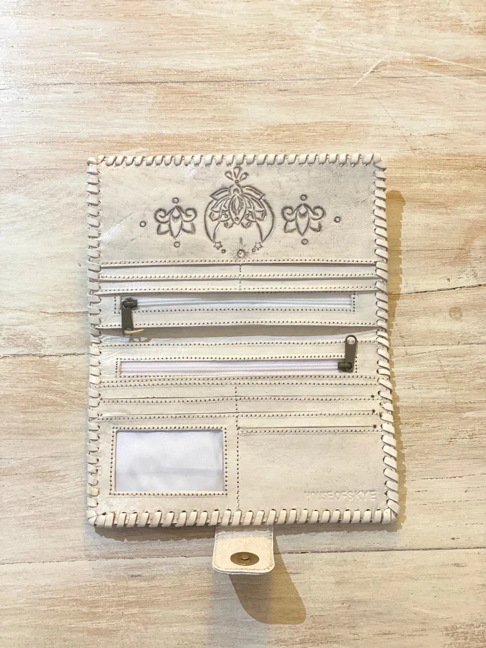 COSMIC LOVE LEATHER WALLET VINTAGE WHITE