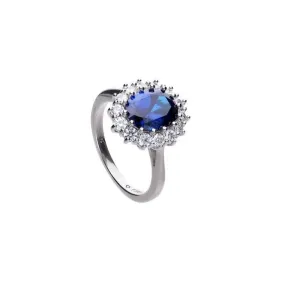 Cubic Zirconia Blue Round Ring R3663
