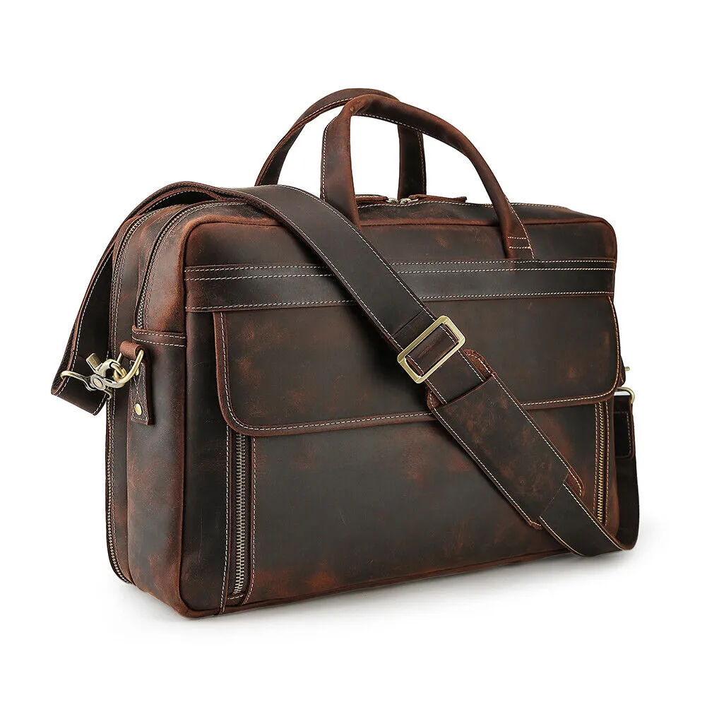 Dark Real Leather Messenger Bag