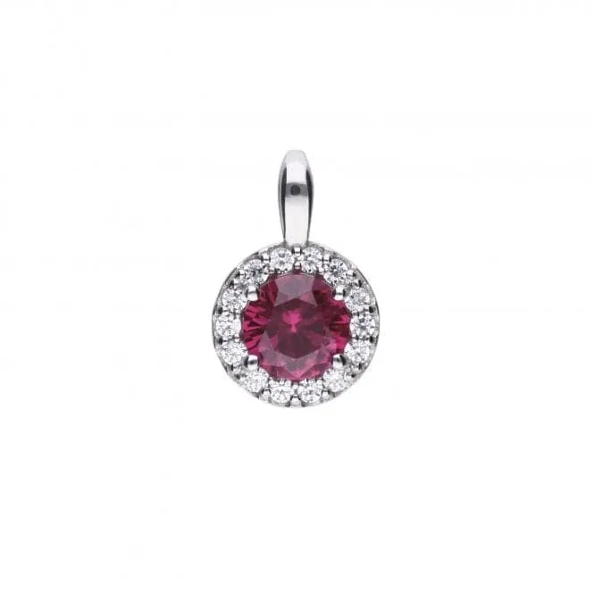 Diamonfire Silver White Zirconia Red Pendant P4625