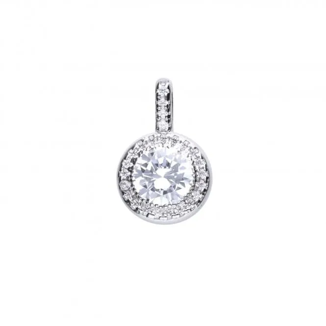 Diamonfire Silver White Zirconia Round Pendant P4618