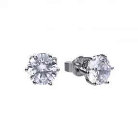 Diamonfire Silver White Zirconia Solitaire Earrings E5580