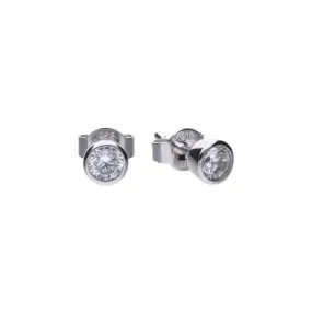 Diamonfire Silver White Zirconia Solitaire Earrings E5617