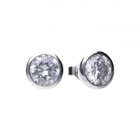 Diamonfire Silver White Zirconia Solitaire Earrings E5622
