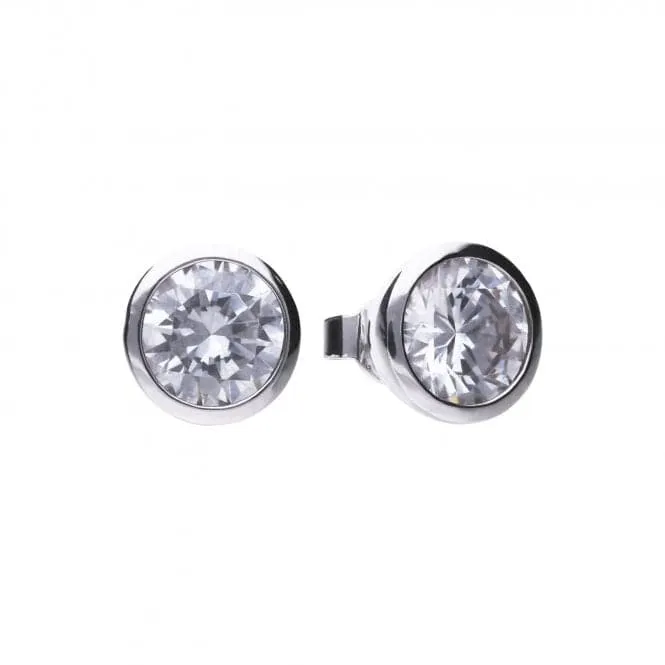 Diamonfire Silver White Zirconia Solitaire Earrings E5622