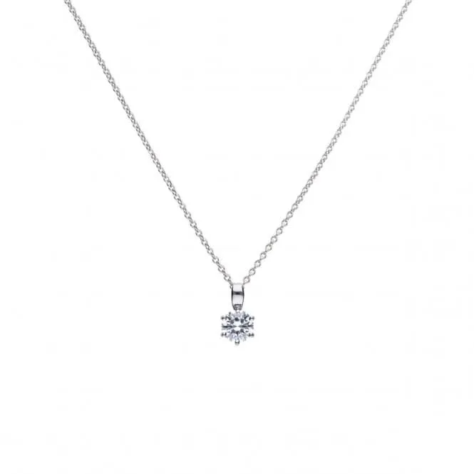 Diamonfire Silver White Zirconia Solitaire Pendant P4608