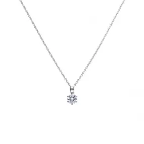Diamonfire Silver White Zirconia Solitaire Pendant P4608