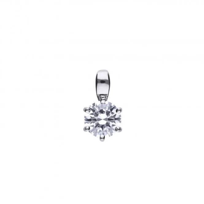 Diamonfire Silver White Zirconia Solitaire Pendant P4608