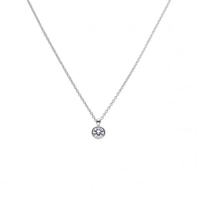 Diamonfire Silver White Zirconia Solitaire Pendant P4644