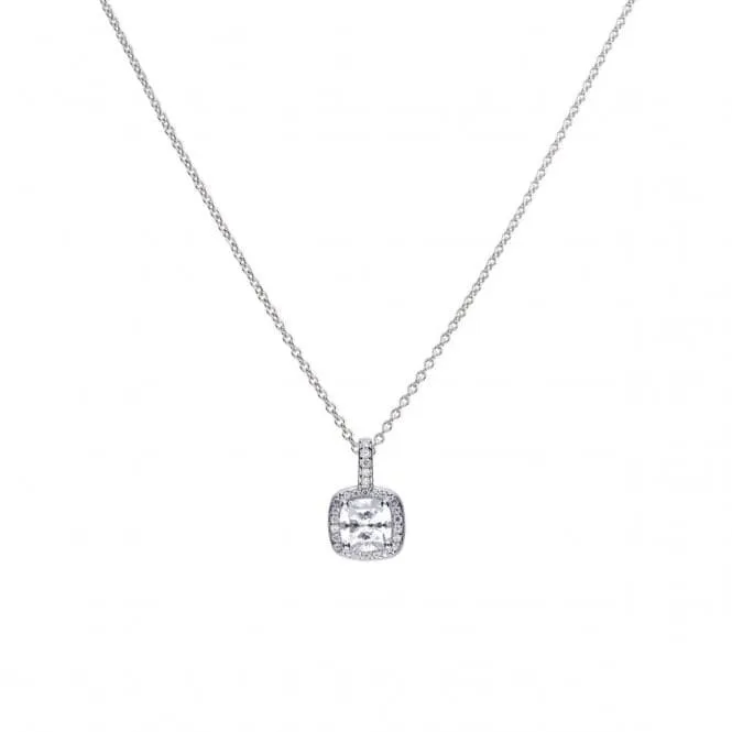 Diamonfire Silver White Zirconia Square Pendant P4617