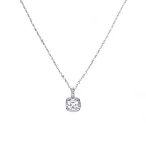 Diamonfire Silver White Zirconia Square Pendant P4617