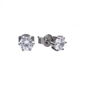 Diamonfire White Zirconia Solitaire Prong Setting Earrings E5582