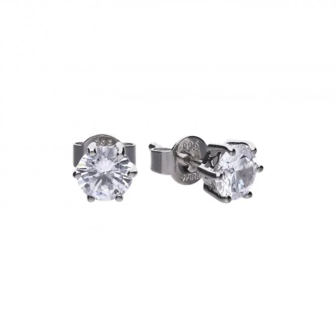 Diamonfire White Zirconia Solitaire Prong Setting Earrings E5582