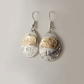 Eagle Silver and Gold Earrings