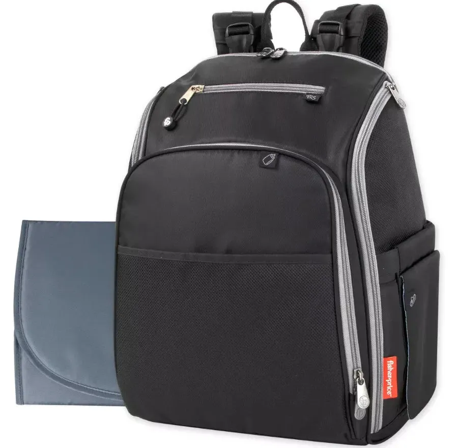 Fisher-Price Kaden Diaper Backpack - Black