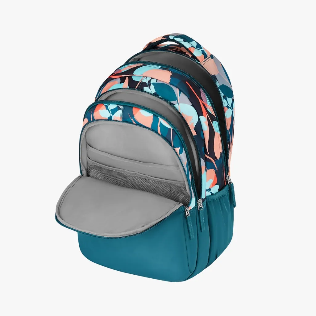 Genie Moonflower Laptop Backpack for Women/Girls, 3 Compartments, 19" Stylish and Trendy, Water Resistant and Lightweight for Office and Travelling Purpose, 36 Liters