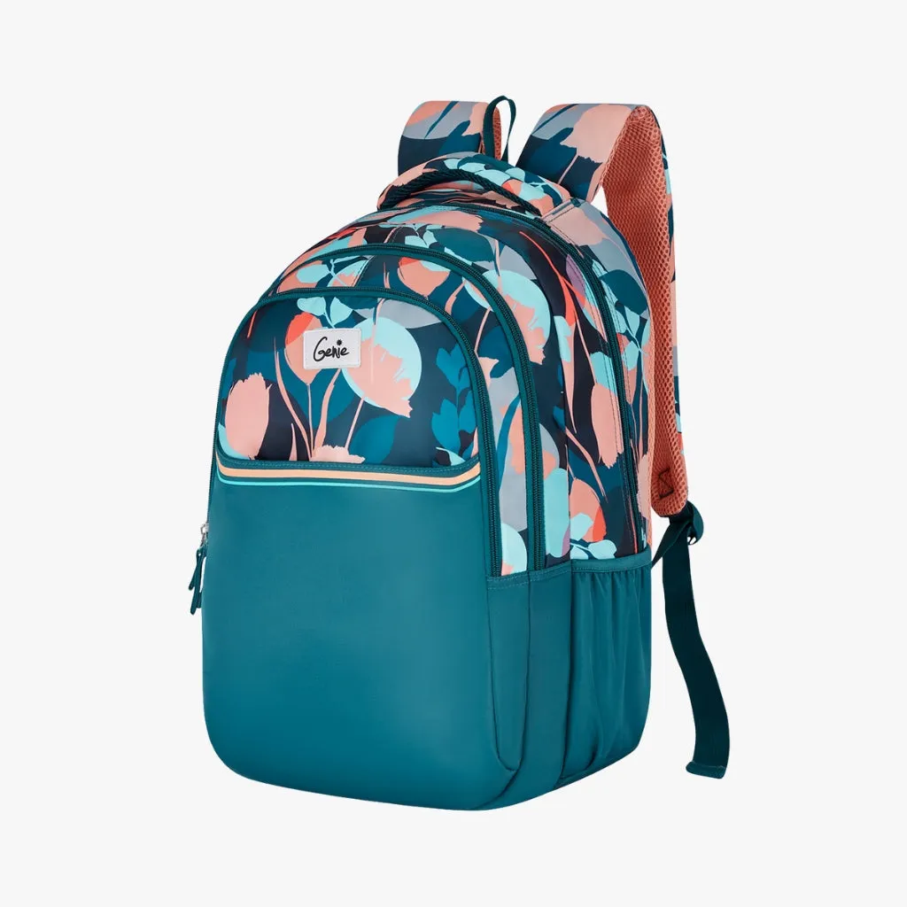 Genie Moonflower Laptop Backpack for Women/Girls, 3 Compartments, 19" Stylish and Trendy, Water Resistant and Lightweight for Office and Travelling Purpose, 36 Liters