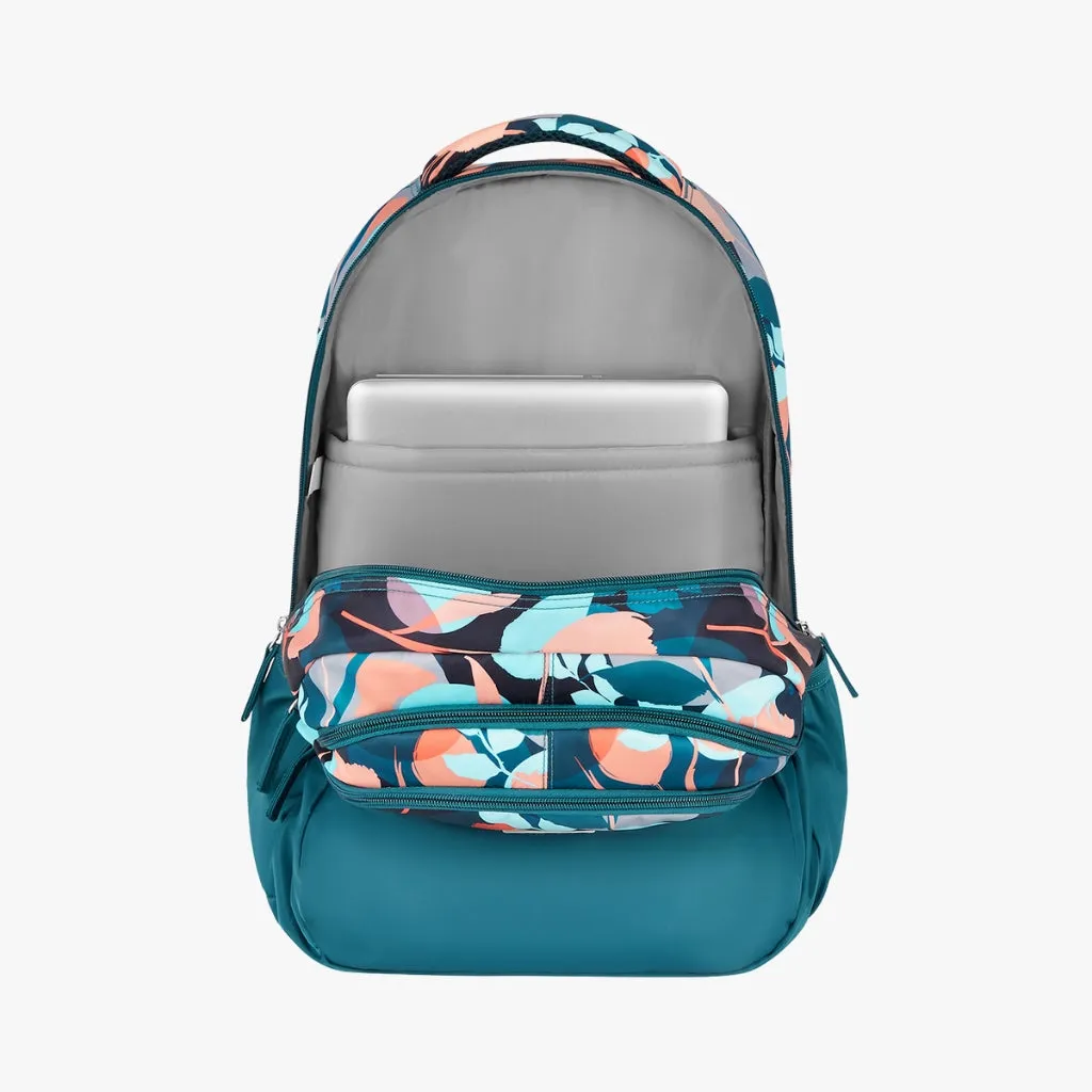 Genie Moonflower Laptop Backpack for Women/Girls, 3 Compartments, 19" Stylish and Trendy, Water Resistant and Lightweight for Office and Travelling Purpose, 36 Liters
