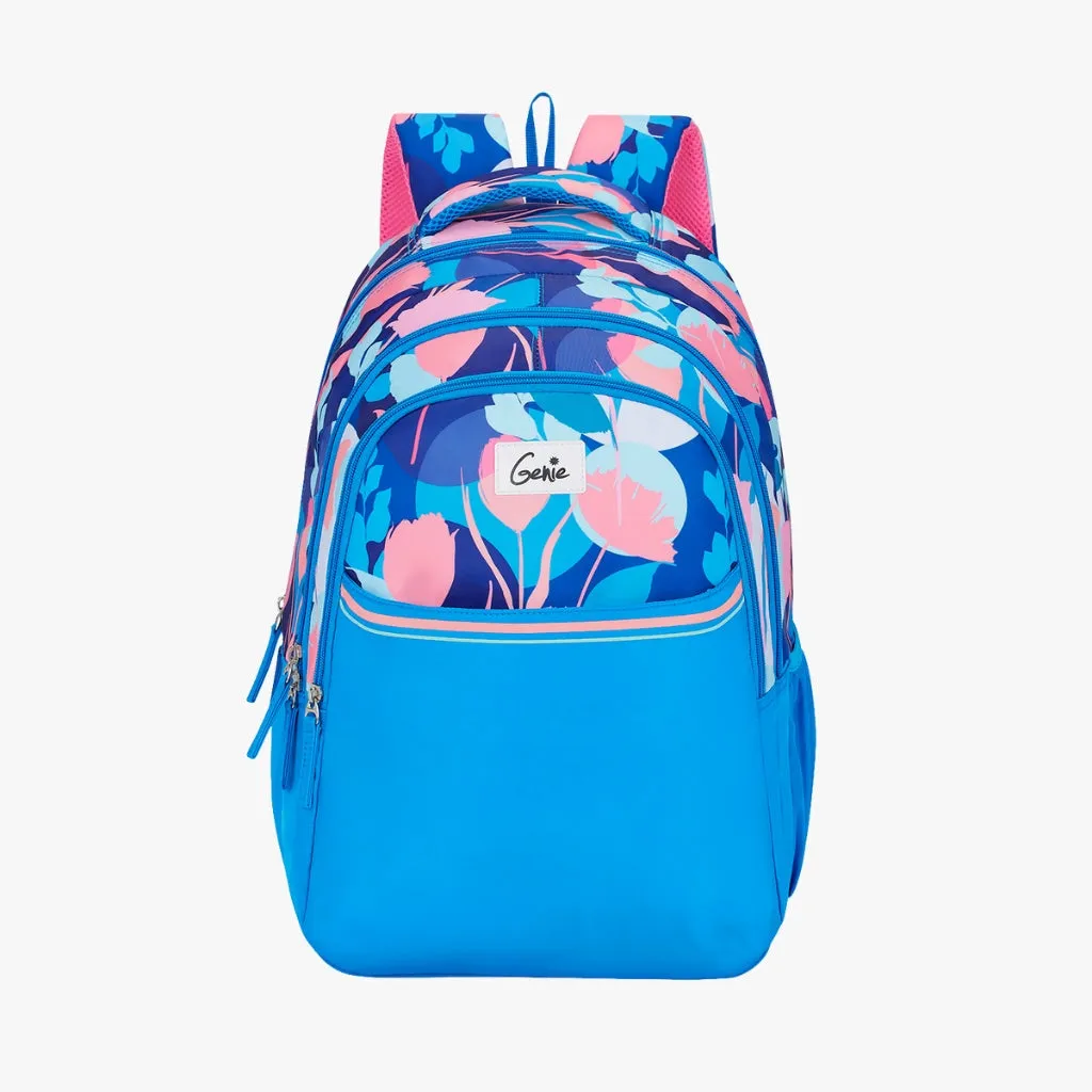 Genie Moonflower Laptop Backpack for Women/Girls, 3 Compartments, 19" Stylish and Trendy, Water Resistant and Lightweight for Office and Travelling Purpose, 36 Liters