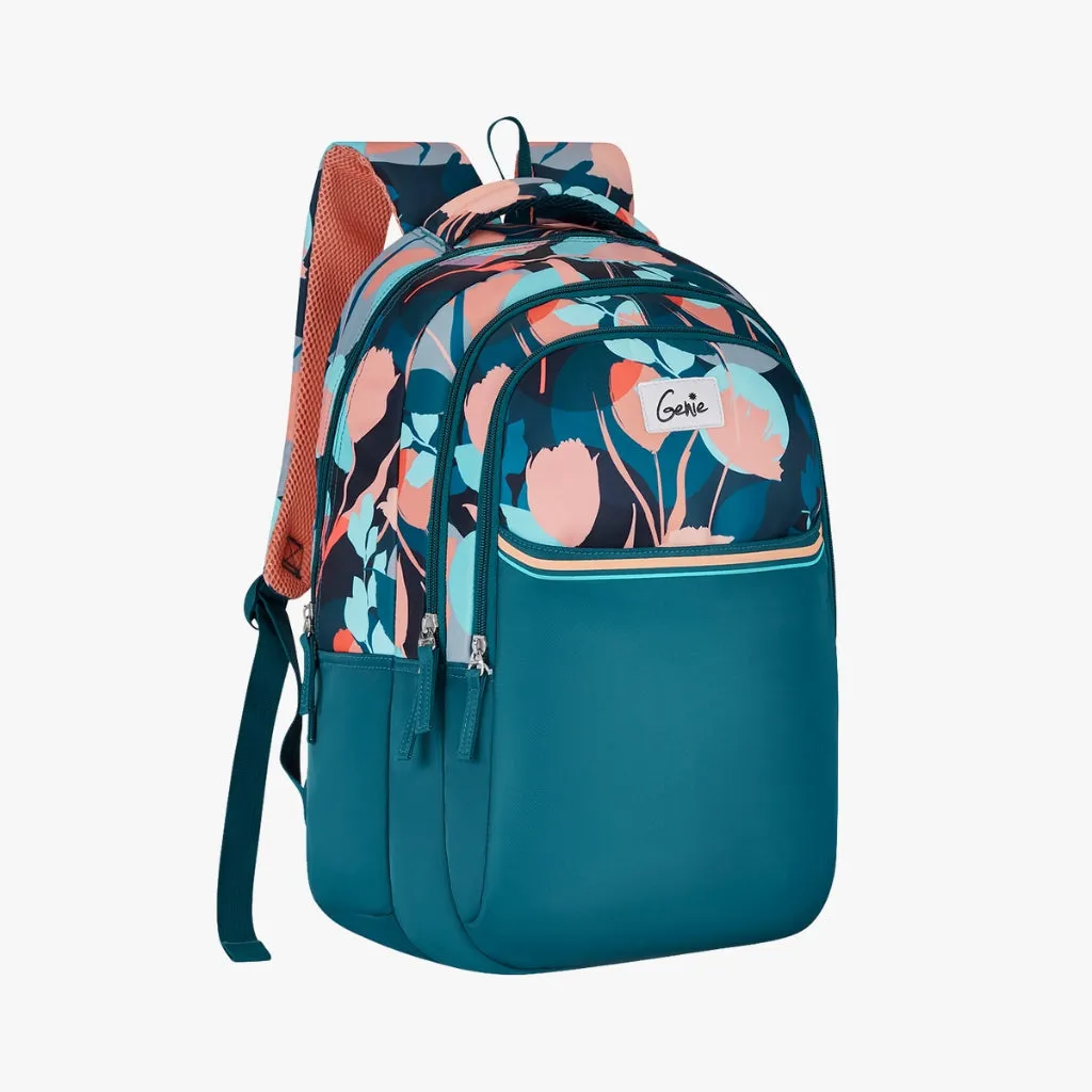 Genie Moonflower Laptop Backpack for Women/Girls, 3 Compartments, 19" Stylish and Trendy, Water Resistant and Lightweight for Office and Travelling Purpose, 36 Liters