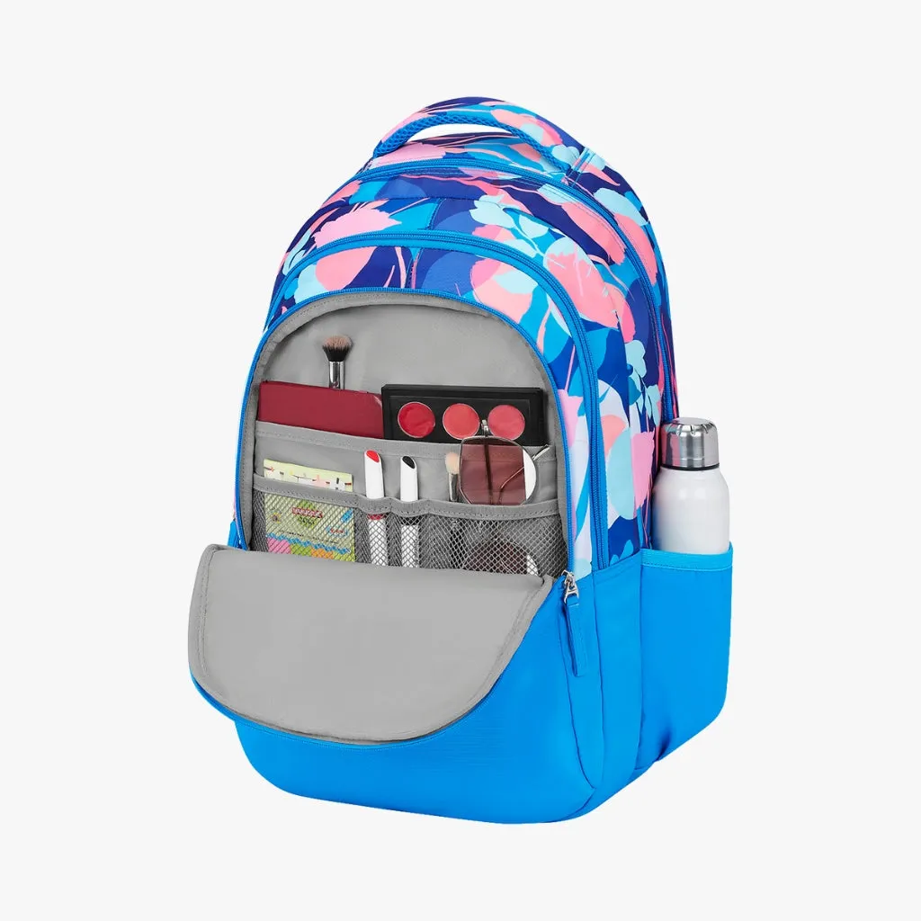 Genie Moonflower Laptop Backpack for Women/Girls, 3 Compartments, 19" Stylish and Trendy, Water Resistant and Lightweight for Office and Travelling Purpose, 36 Liters