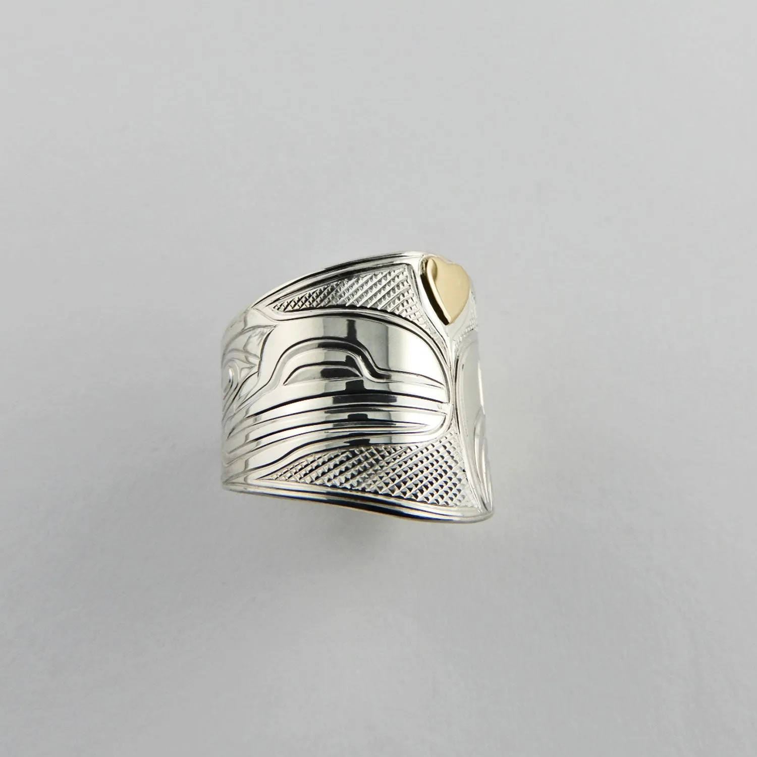 Gold and Silver Love Bird Ring