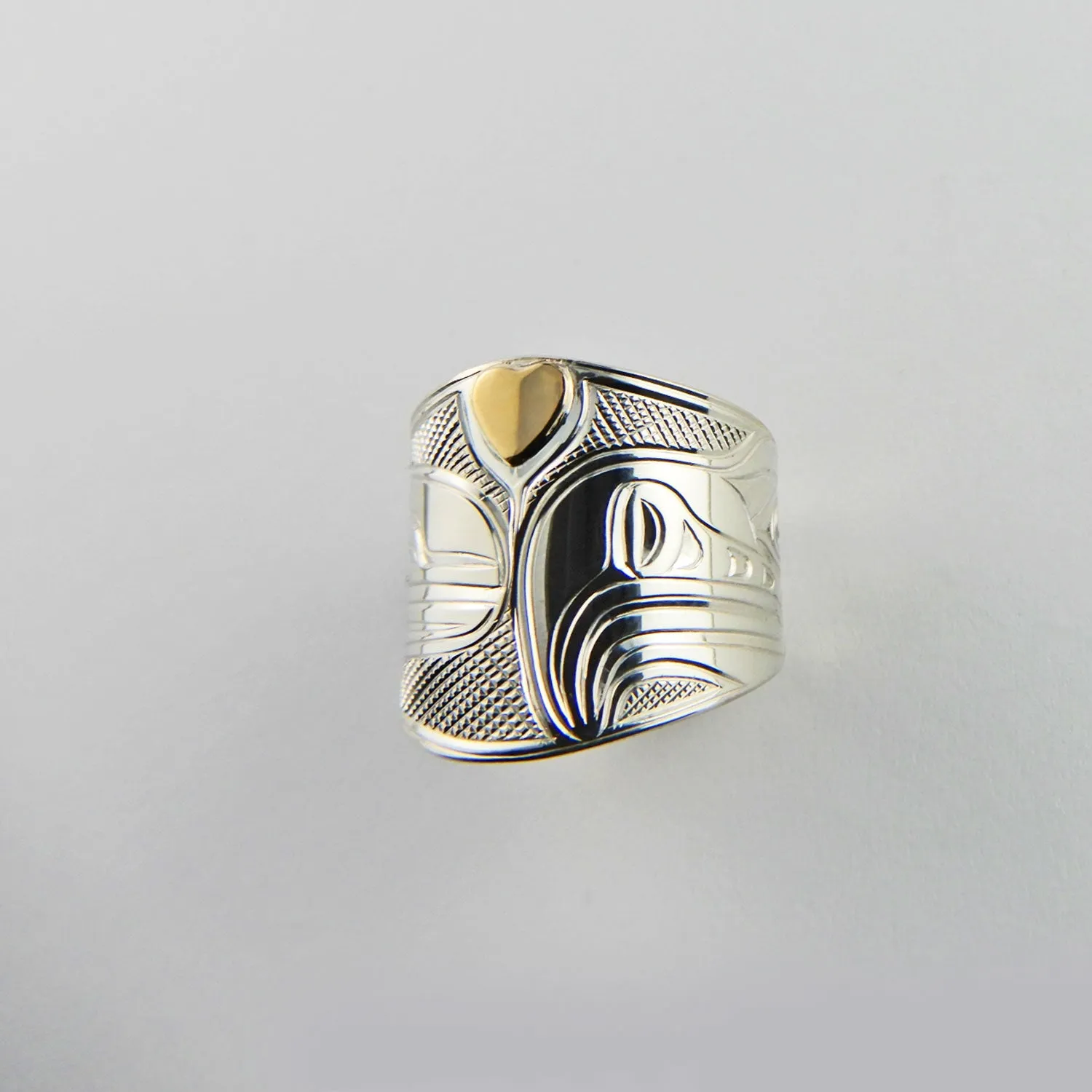 Gold and Silver Love Bird Ring