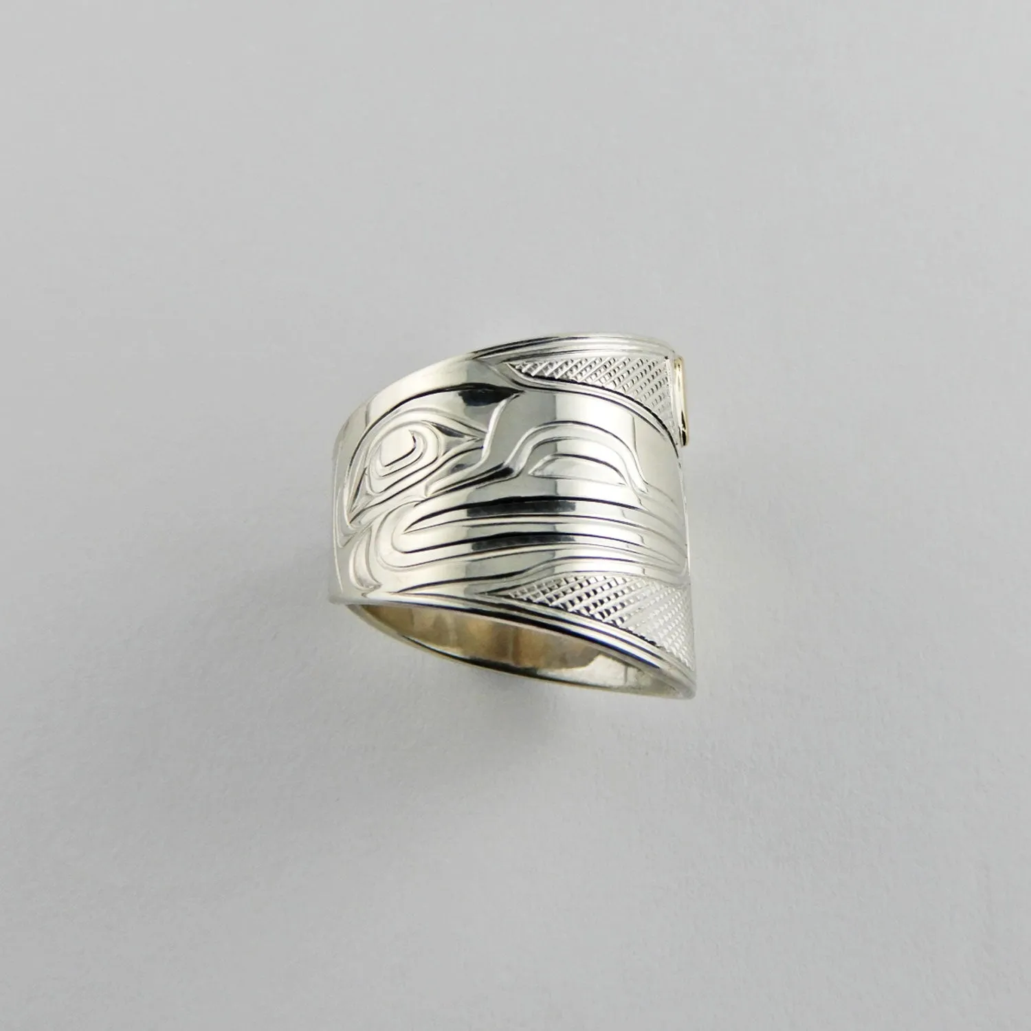 Gold and Silver Love Bird Ring