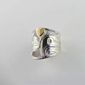 Gold and Silver Love Bird Ring