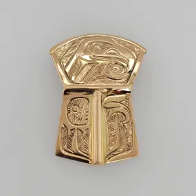 Gold Copper-shaped Eagle Pendant