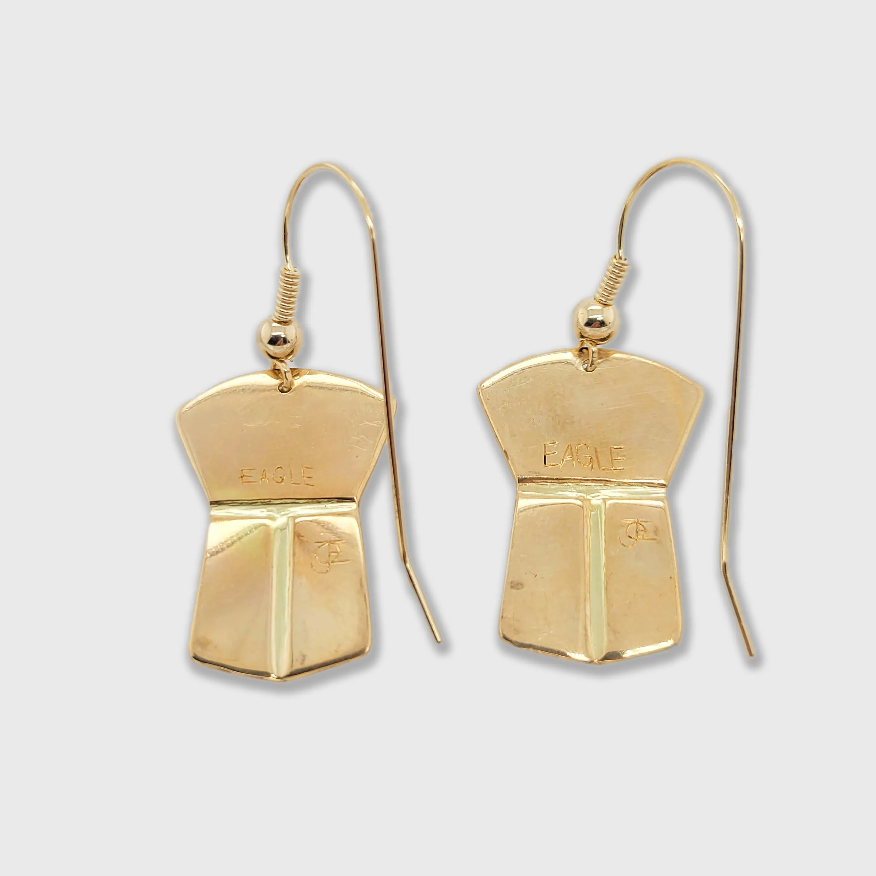 Gold Eagle Copper Shaped Earrings