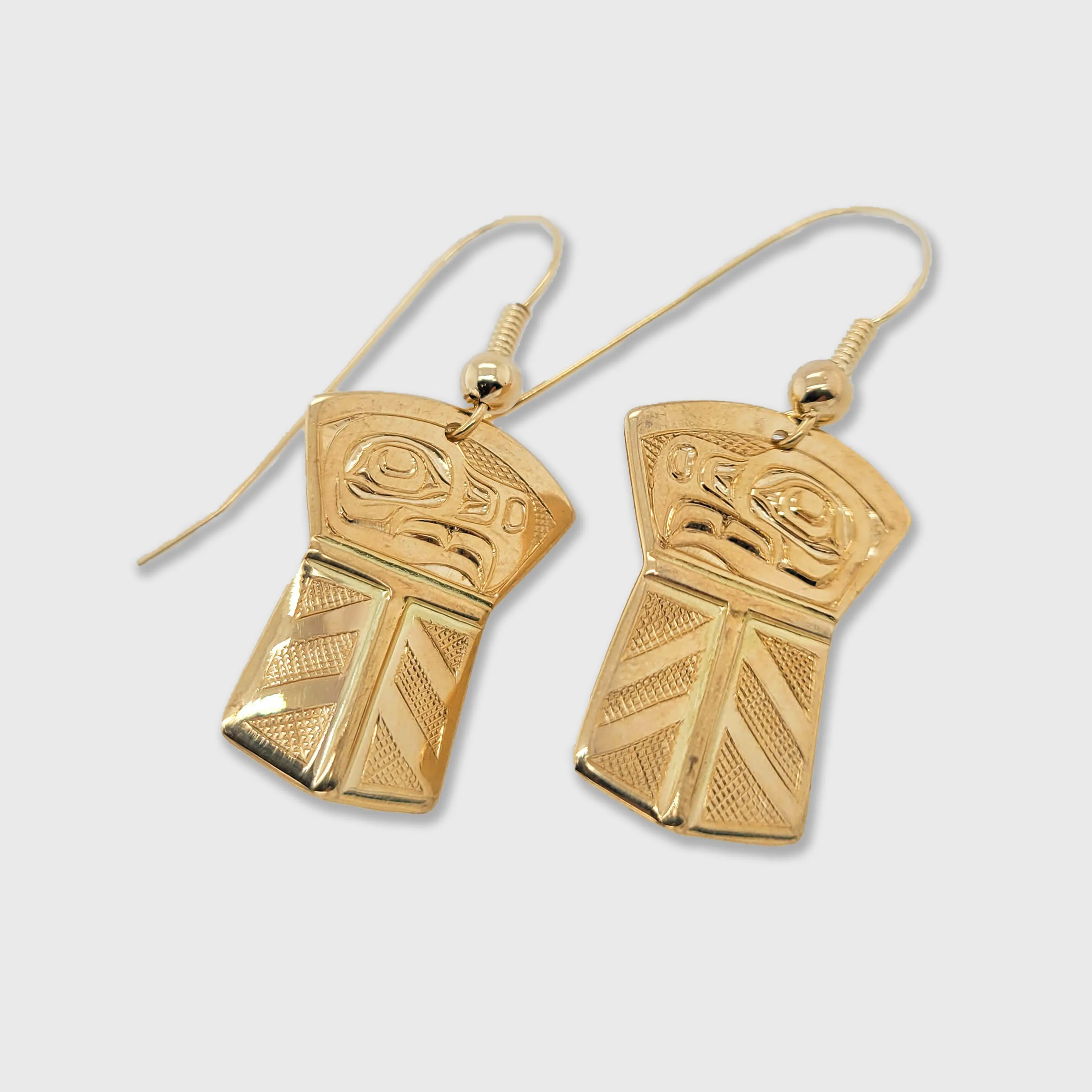 Gold Eagle Copper Shaped Earrings