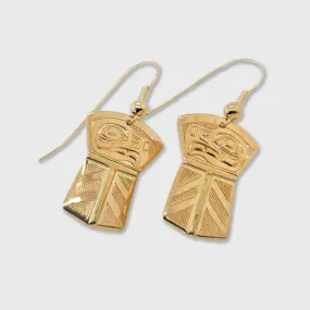 Gold Eagle Copper Shaped Earrings