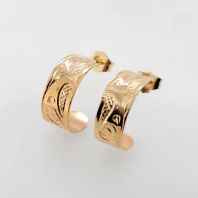 Gold Eagle Hoop Earrings