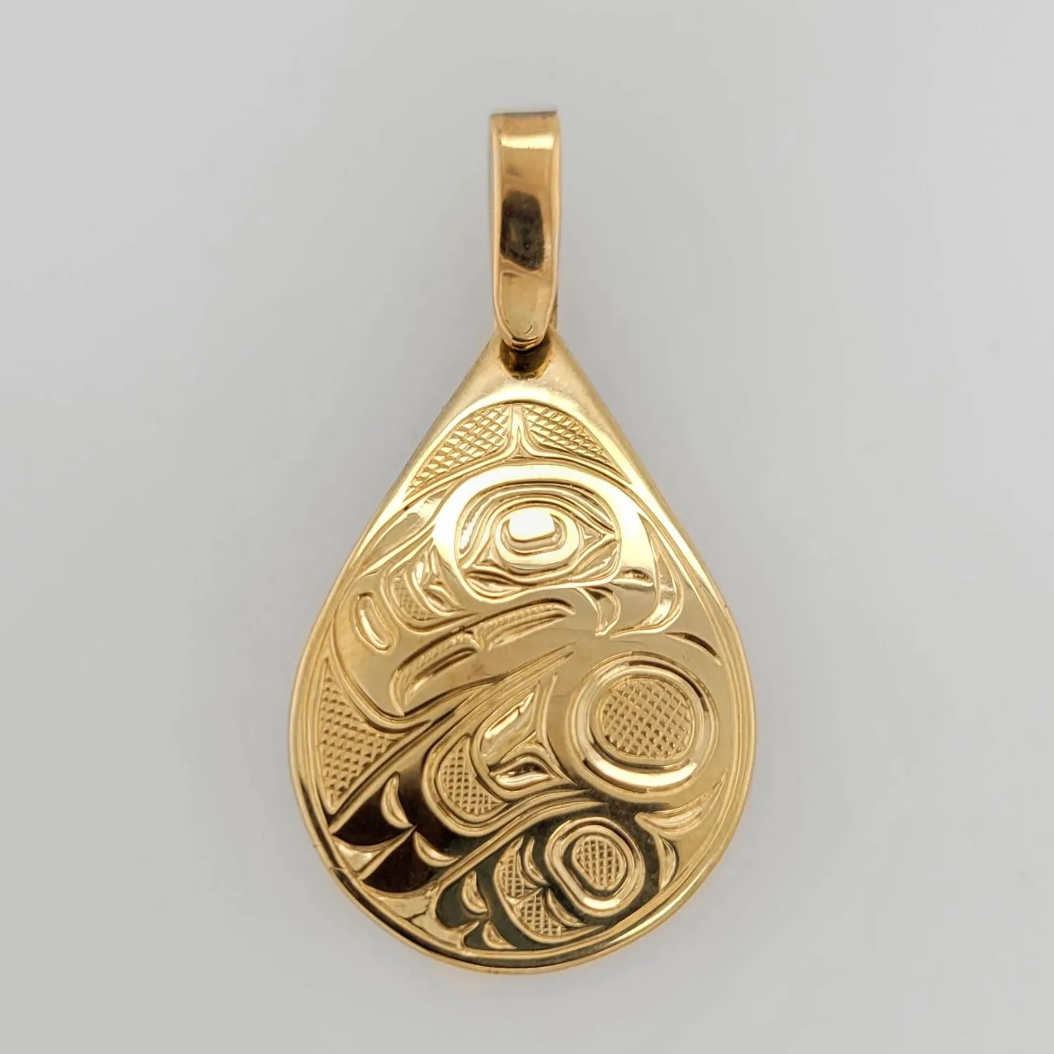Gold Eagle Teardrop Pendant