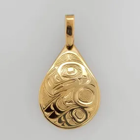 Gold Eagle Teardrop Pendant
