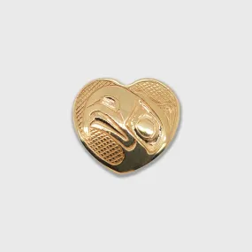 Gold Haida Eagle Heart Pendant